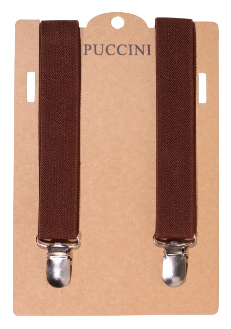 Walnut Brown Elastic Band Suspenders