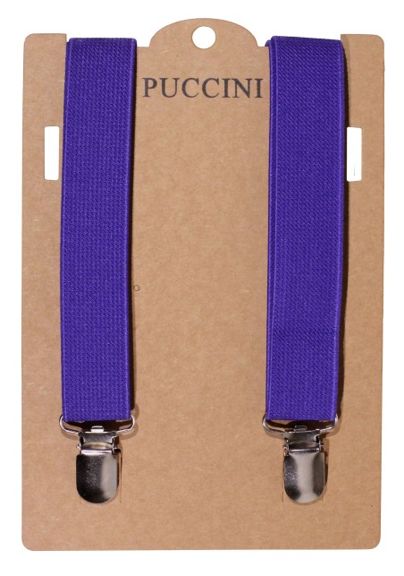 Mens Elastic Suspenders in Purple Storm Color