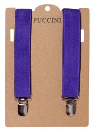 Mens Elastic Suspenders in Purple Storm Color