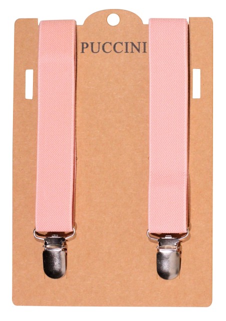 Bellini Pink Mens Suspenders with Metal Clip