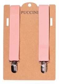Bellini Pink Mens Suspenders with Metal Clip