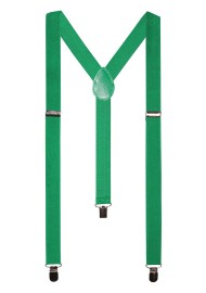 Emerald Green Elastic Band Suspenders