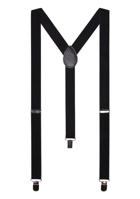 Black Clip On Suspenders in Adjustable Length