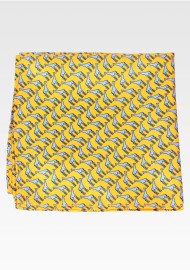 Yellow Bowtie and Pocket Square Set with Giraffes