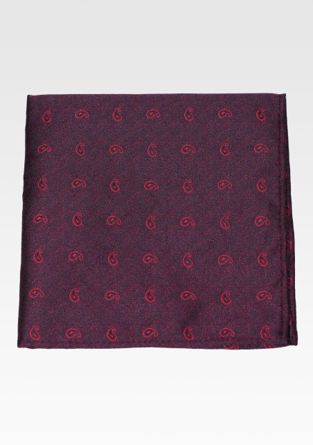 Wine Red Polka Dot Bow Tie Set with Matching Pocket Square