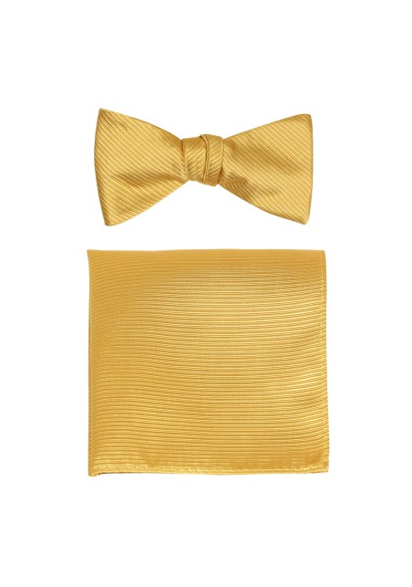 Ribbed Textured Bowtie Set in Golden