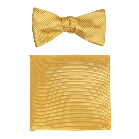 Ribbed Textured Bowtie Set in Golden