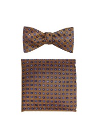 Self-tied bowtie Set in Antique Gold