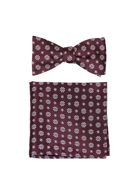 Rosewood Bowtie and pocket Square Set