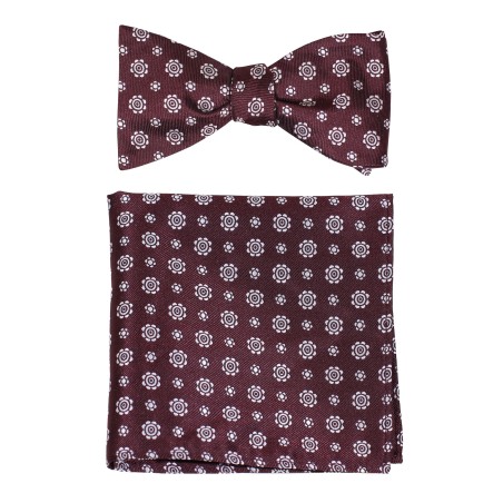 Rosewood Bowtie and pocket Square Set