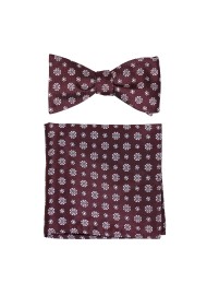 Rosewood Bowtie and pocket Square Set
