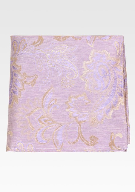 Purple Fog Colored Pocket Square | Mauve Colored Paisley Pocket Square