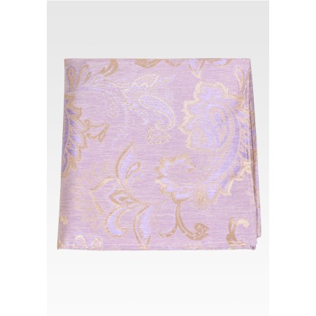 Purple Fog Colored Pocket Square | Mauve Colored Paisley Pocket Square