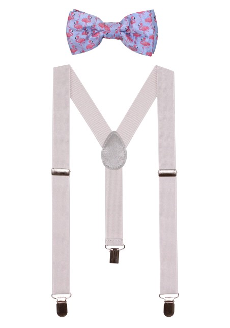 Flamingo Bowtie and Suspender Set for Kids | Kids Suspender Sets