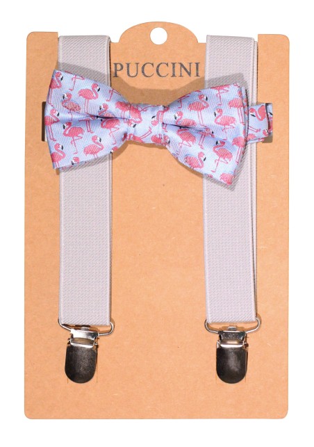 Flamingo Bowtie and Suspender Set for Kids | Kids Suspender Sets