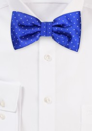 Micro Dot Bow Tie Set in Royal | Blue Bow Tie and Pocket Square with Small Dots