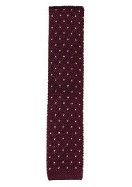 Birds Eye Silk Knit Tie | Burgundy Silk Knitted Tie with Birds Eye Design