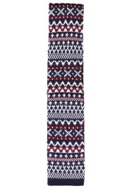 Fair Isle Knit Silk Tie | Mens Silk Knit Tie in Elegant Fair Isle Knit