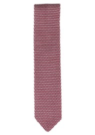 Burgundy Knitted Tie | Burgundy Tie with Knit Texture and Pointed Tip