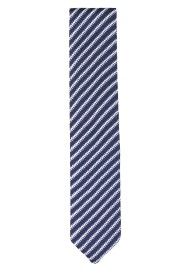 Navy Striped Knit Tie | Diagonal Stripe Knit Tie in Navy and White with Pointed Tip