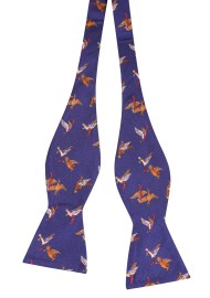 Duck Bow Tie in Navy | Self Tie Silk Bow Tie with Ducks in Navy Blue