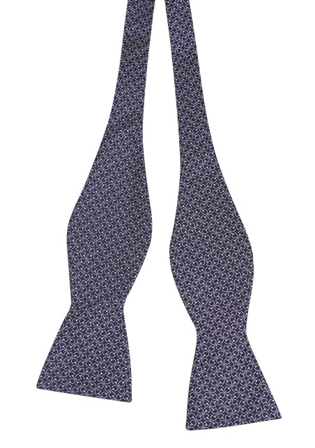 Navy Silk Bow Tie | Self Tie Bow Tie in Navy Blue in Premium Silk