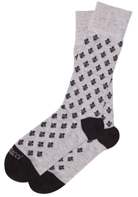 Gray Dress Socks | Gray and Charcoal Fleur De Lis Socks