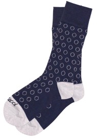 Round Dot Dress Socks in Midnight Navy