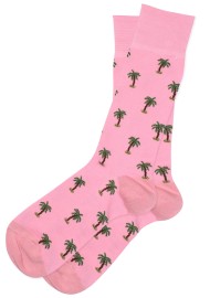 Palm Tree Socks | Pink Mens Socks with Small Palm Trees