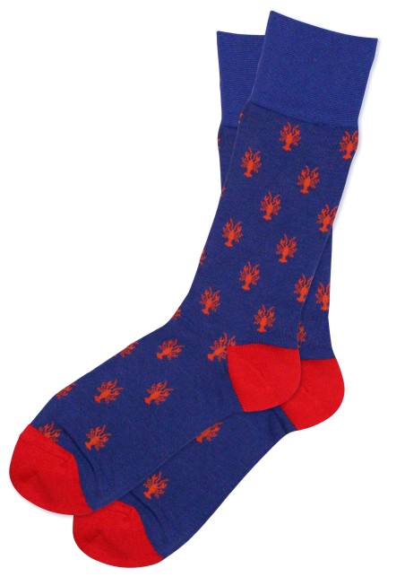 Navy Dress Socks with Small Lobsters