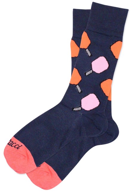 Pickleball Dress Socks in Navy and Pink