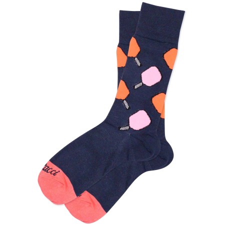 Pickleball Dress Socks in Navy and Pink
