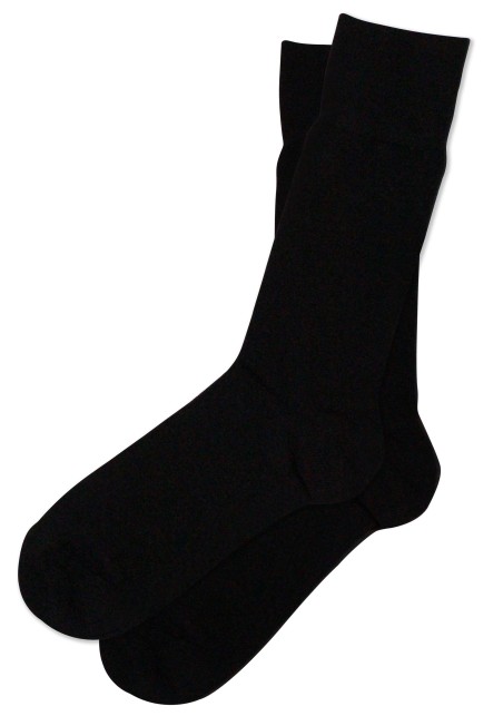 Solid Black Mens Dress Socks in Cotton and Bamboo