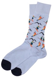 Alpine Skiing Dress Socks in Light Blue
