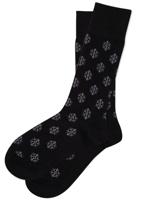 Snowflake Dress Socks in Black