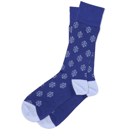 Snowflake Dress Socks in Dark Navy