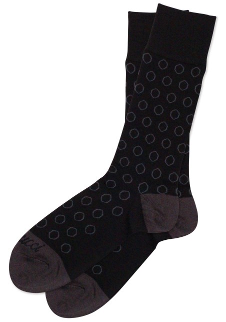 Black Dress Socks | Round Circular Designer Socks
