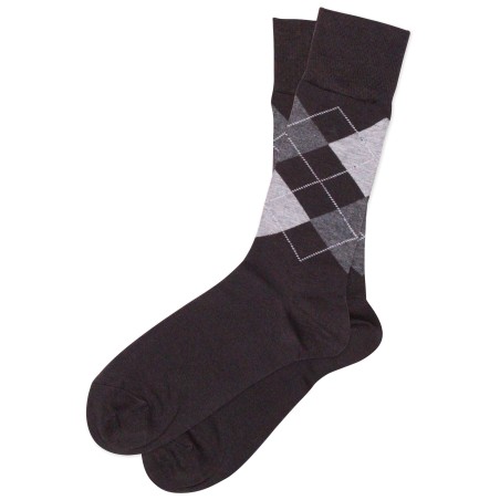 Gray Argyle Check Dress Socks