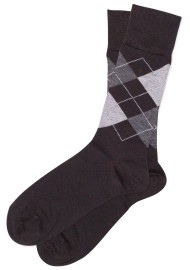 Gray Argyle Check Dress Socks