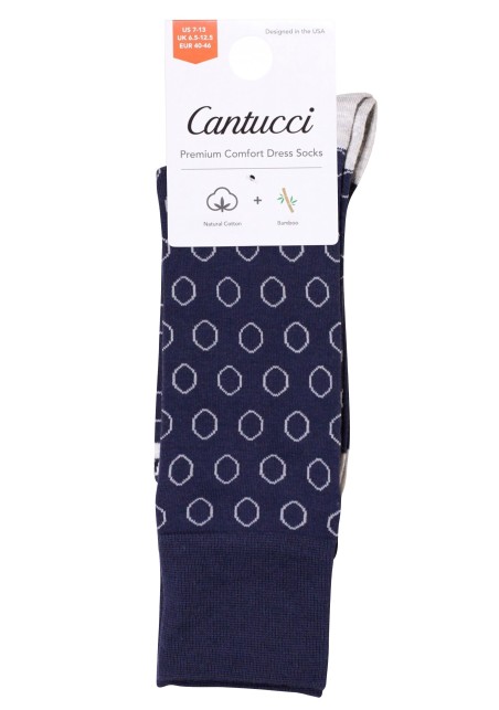 Round Dot Dress Socks in Midnight Navy