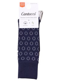 Round Dot Dress Socks in Midnight Navy