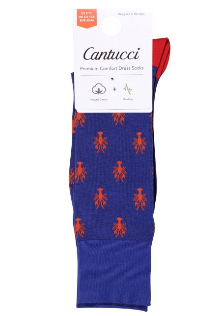 Navy Dress Socks with Small Lobsters