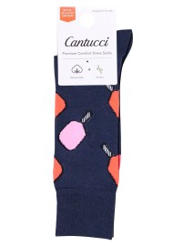 Pickleball Dress Socks in Navy and Pink