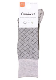 Windowpane Check Socks in Light Gray