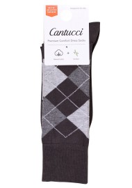 Gray Argyle Check Dress Socks