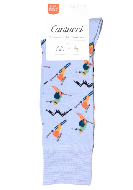 Alpine Skiing Dress Socks in Light Blue