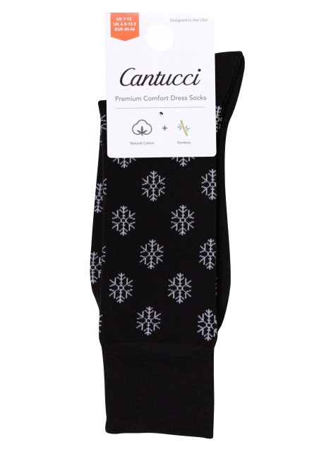 Snowflake Dress Socks in Black