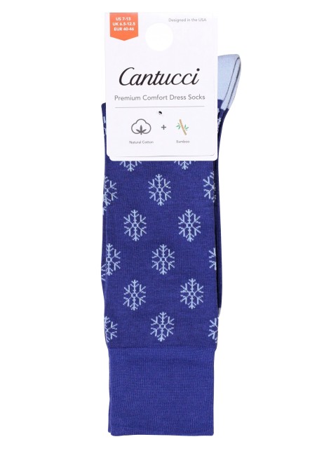 Snowflake Dress Socks in Dark Navy