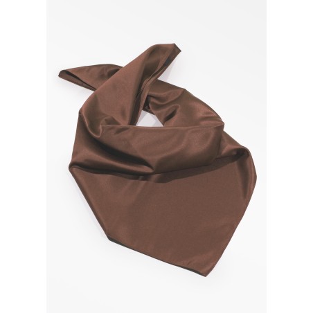 Ladies Scarf in Walnut | Elegant Dark Walnut Brown Womens Scarf in Solid Satin