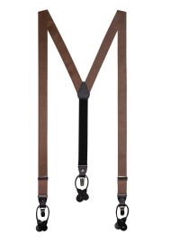 Walnut Suspenders | Walnut Brown Satin Fabric Suspenders